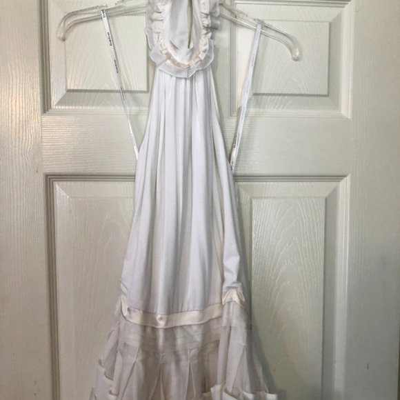NWT Halter and Lace White bebe Dress - Picture 1 of 5